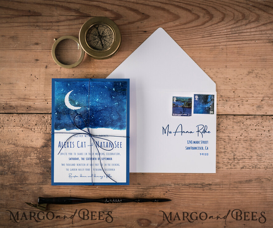 WEDDING INVITATIONS floral / boho / watercolor Unique wedding invitations colorful romantic stationery star
