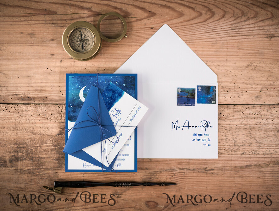 WEDDING INVITATIONS floral / boho / watercolor Unique wedding invitations colorful romantic stationery star
