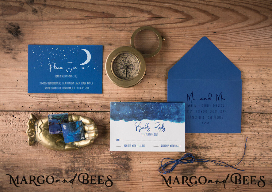 WEDDING INVITATIONS floral / boho / watercolor Unique wedding invitations colorful romantic stationery star