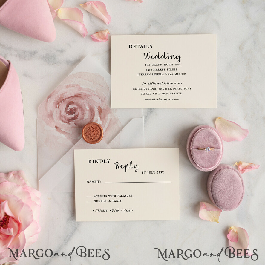 WEDDING INVITATIONS floral / boho / watercolor Elegant Wedding invitations, watercolor flowers invites