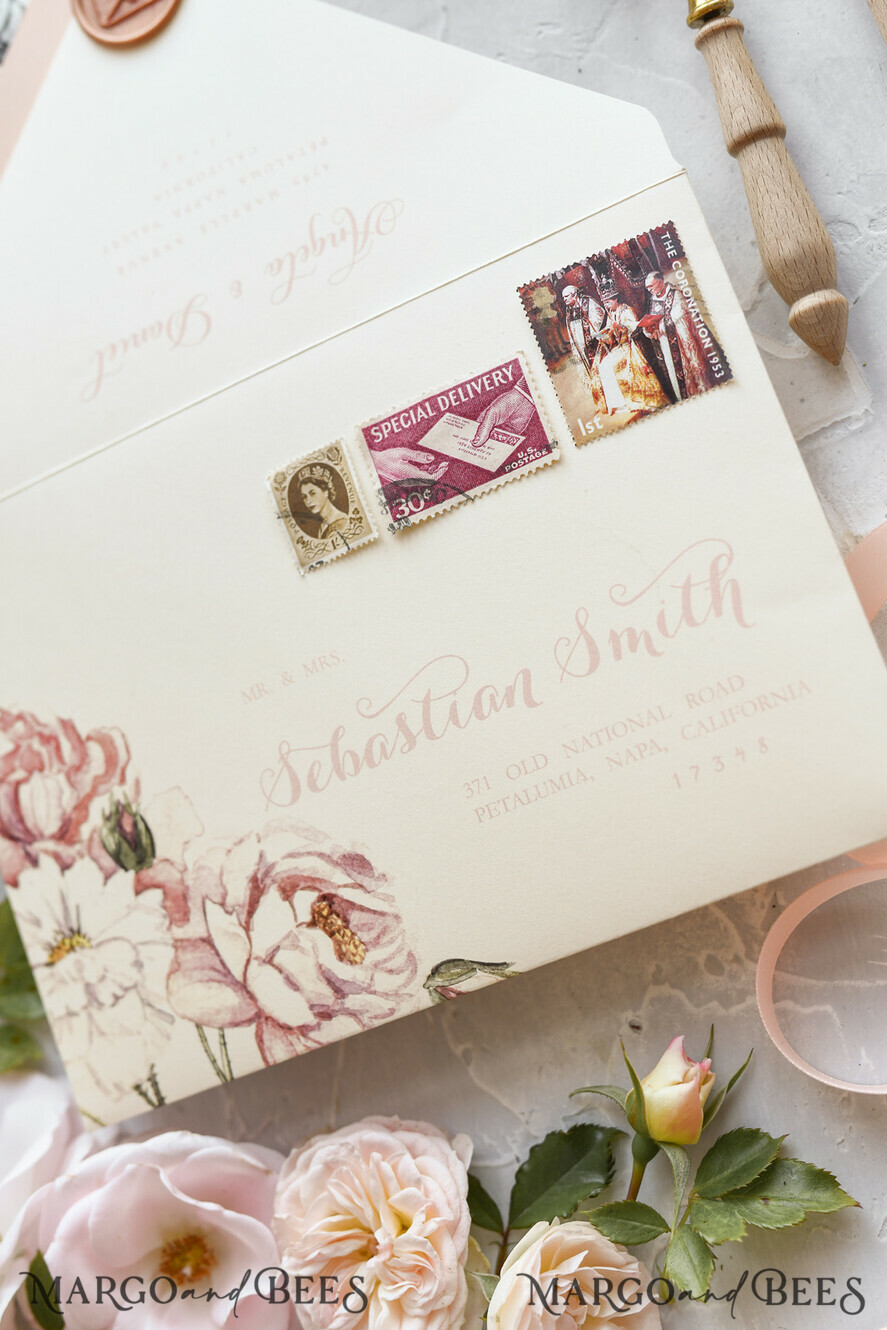 WEDDING INVITATIONS floral / boho / watercolor Wedding invitations suite colorful romantic stationery vintage