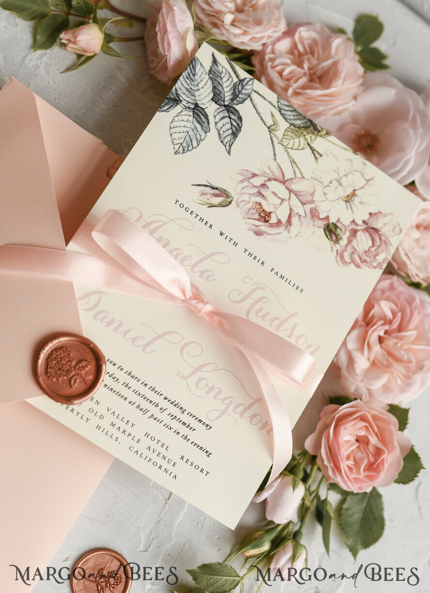WEDDING INVITATIONS floral / boho / watercolor Wedding invitations suite colorful romantic stationery vintage