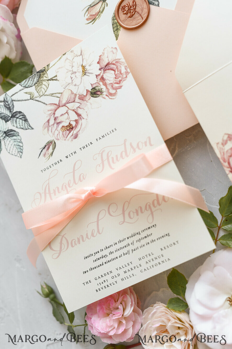 WEDDING INVITATIONS floral / boho / watercolor Wedding invitations suite colorful romantic stationery vintage