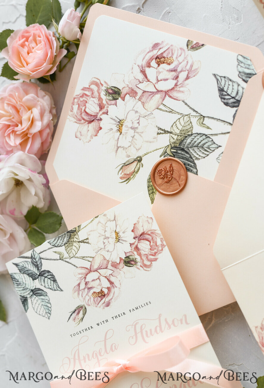 WEDDING INVITATIONS floral / boho / watercolor Wedding invitations suite colorful romantic stationery vintage