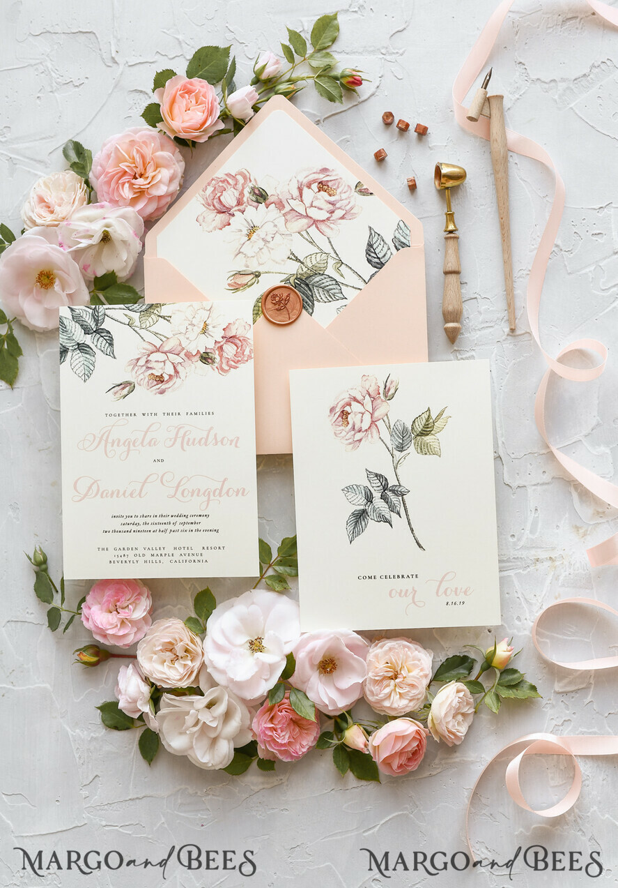 WEDDING INVITATIONS floral / boho / watercolor Wedding invitations suite colorful romantic stationery vintage