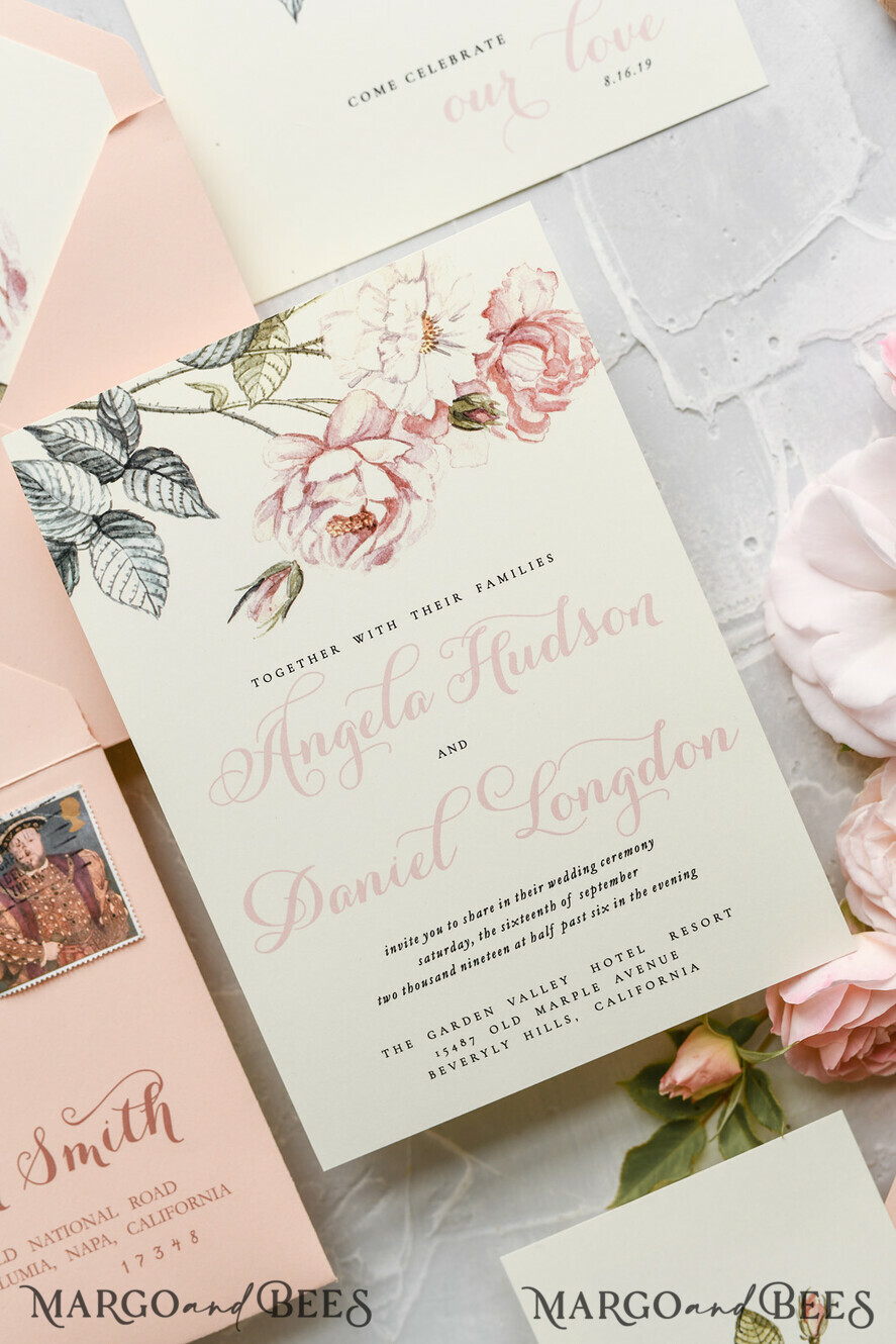WEDDING INVITATIONS floral / boho / watercolor Wedding invitations suite colorful romantic stationery vintage