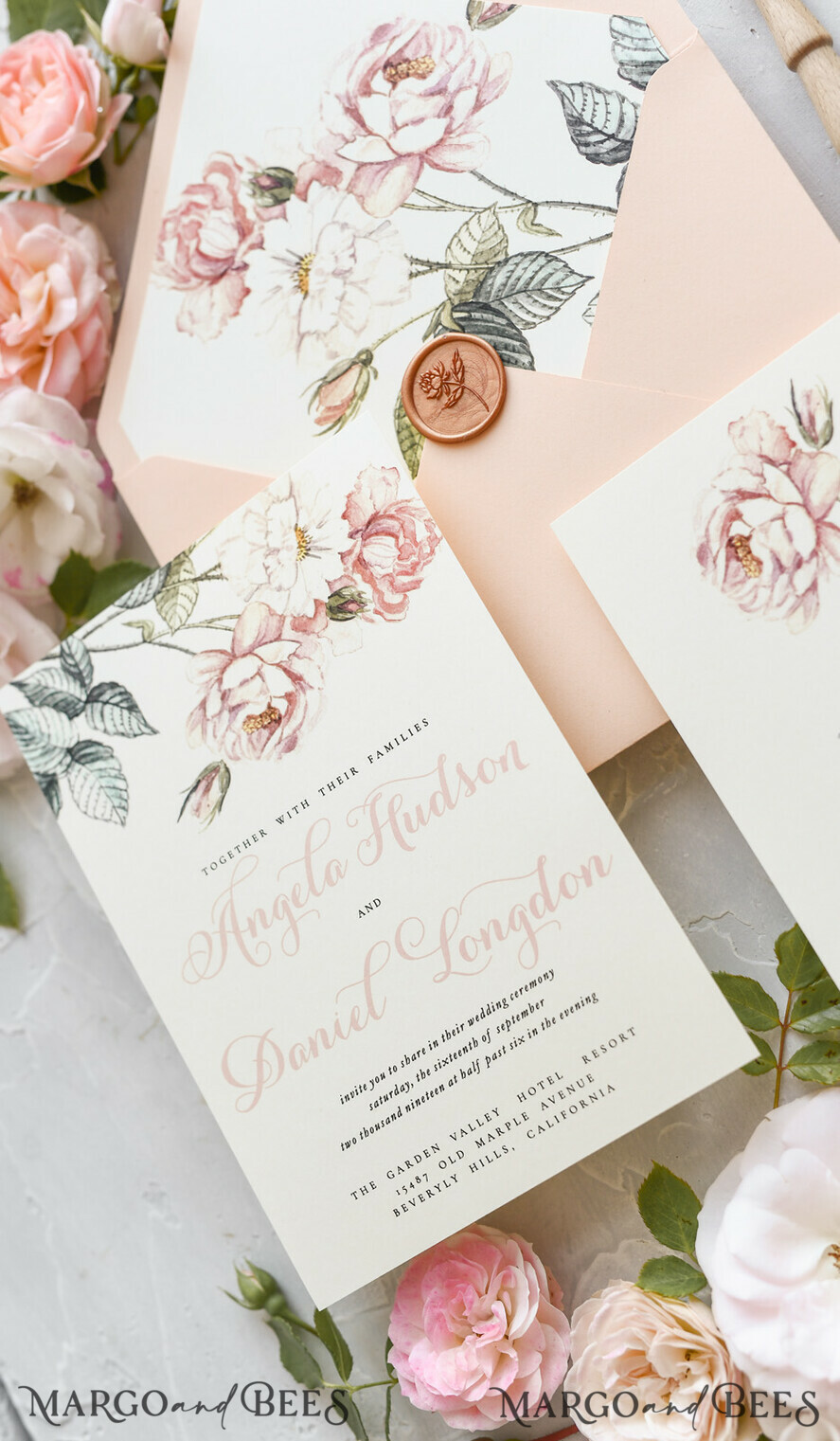 WEDDING INVITATIONS floral / boho / watercolor Wedding invitations suite colorful romantic stationery vintage