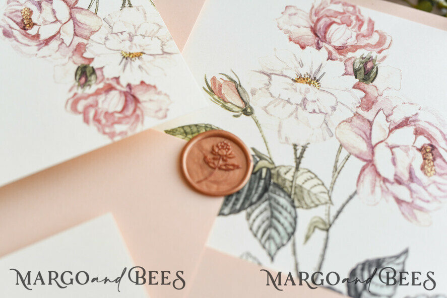 WEDDING INVITATIONS floral / boho / watercolor Wedding invitations suite colorful romantic stationery vintage