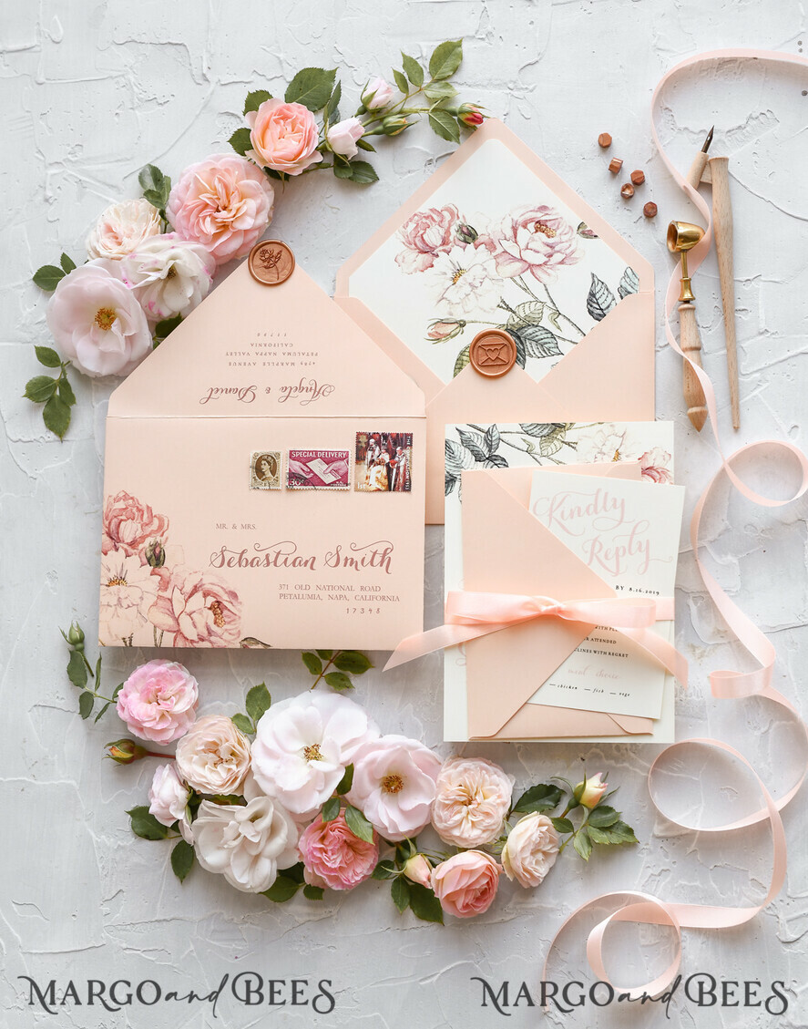 WEDDING INVITATIONS floral / boho / watercolor Wedding invitations suite colorful romantic stationery vintage