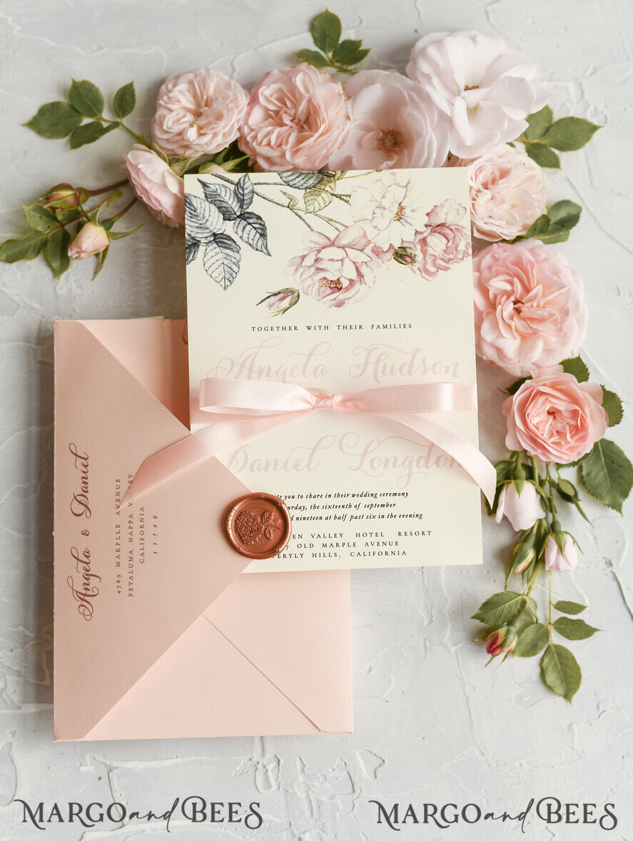 WEDDING INVITATIONS floral / boho / watercolor Wedding invitations suite colorful romantic stationery vintage