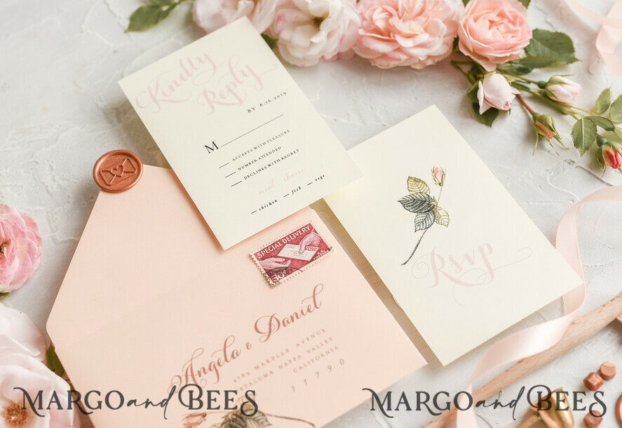 WEDDING INVITATIONS floral / boho / watercolor Wedding invitations suite colorful romantic stationery vintage