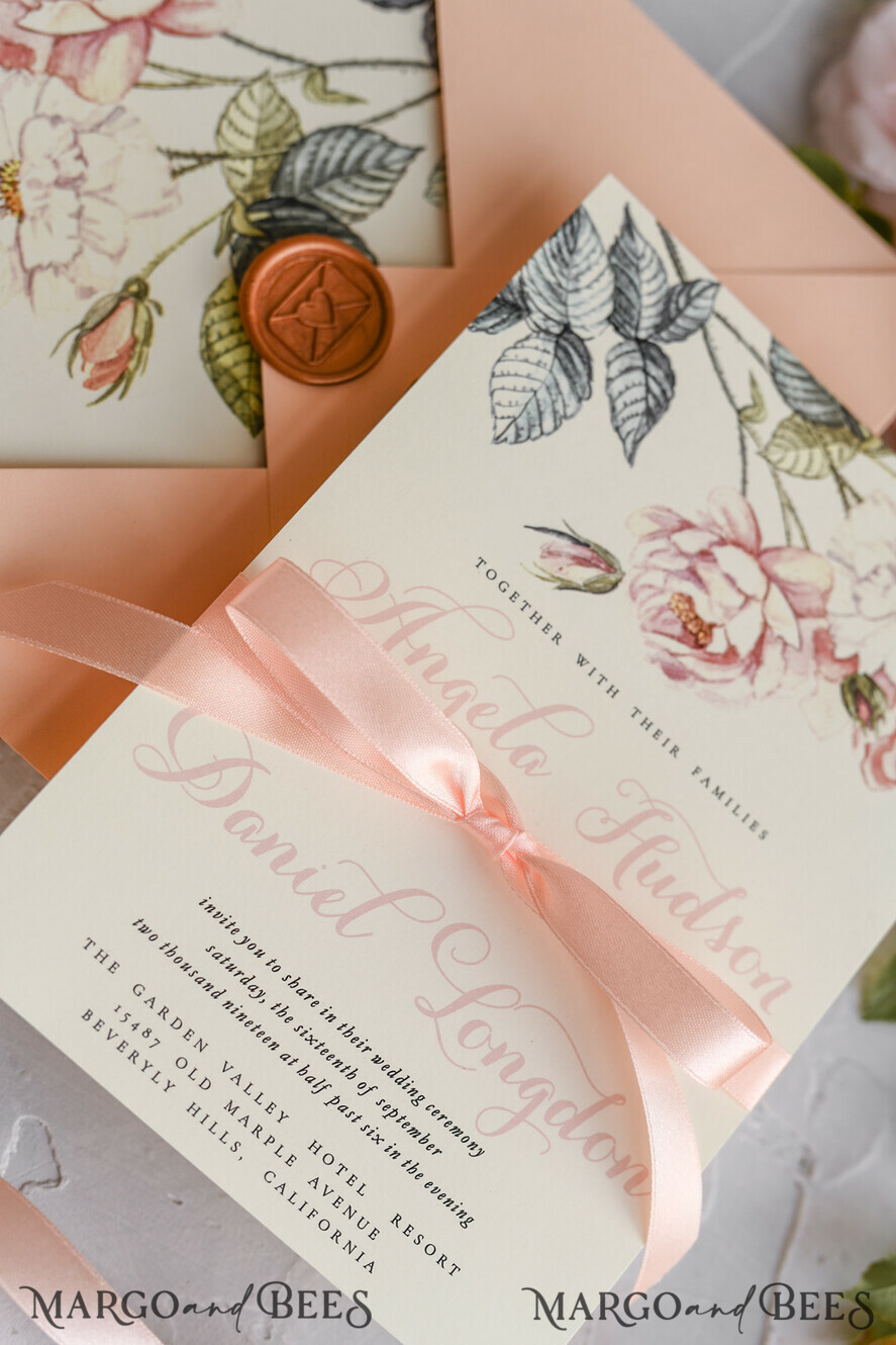 WEDDING INVITATIONS floral / boho / watercolor Wedding invitations suite colorful romantic stationery vintage