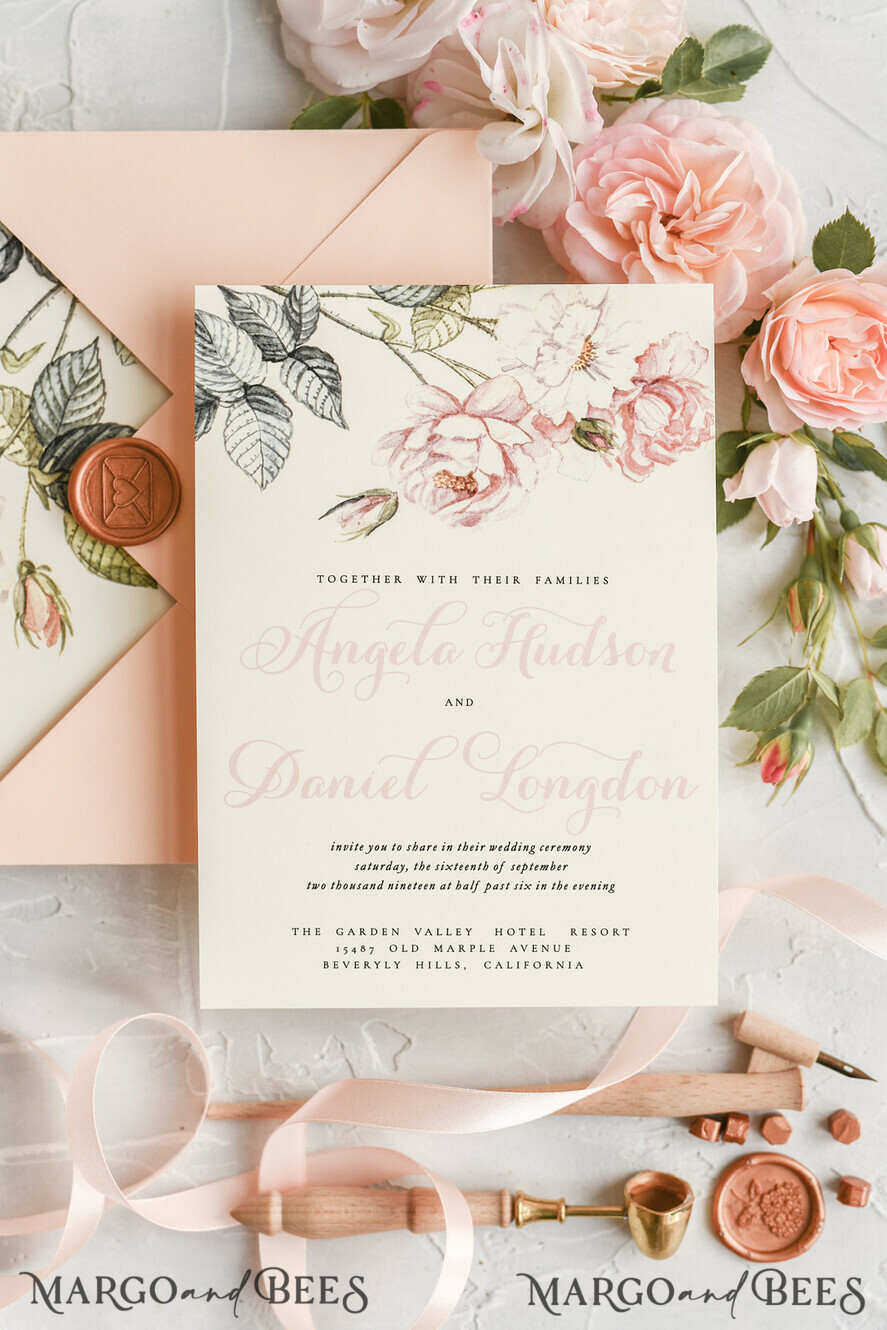 WEDDING INVITATIONS floral / boho / watercolor Wedding invitations suite colorful romantic stationery vintage