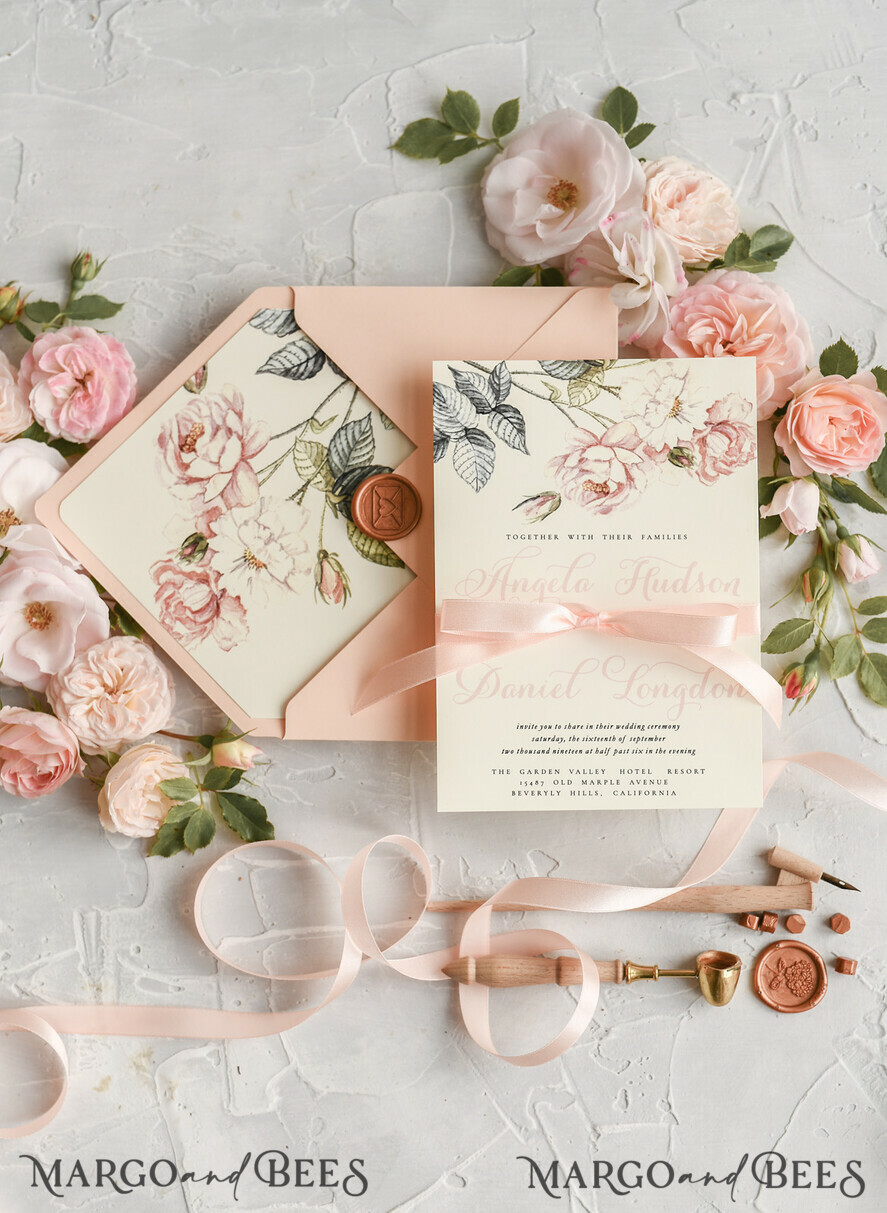 WEDDING INVITATIONS floral / boho / watercolor Wedding invitations suite colorful romantic stationery vintage