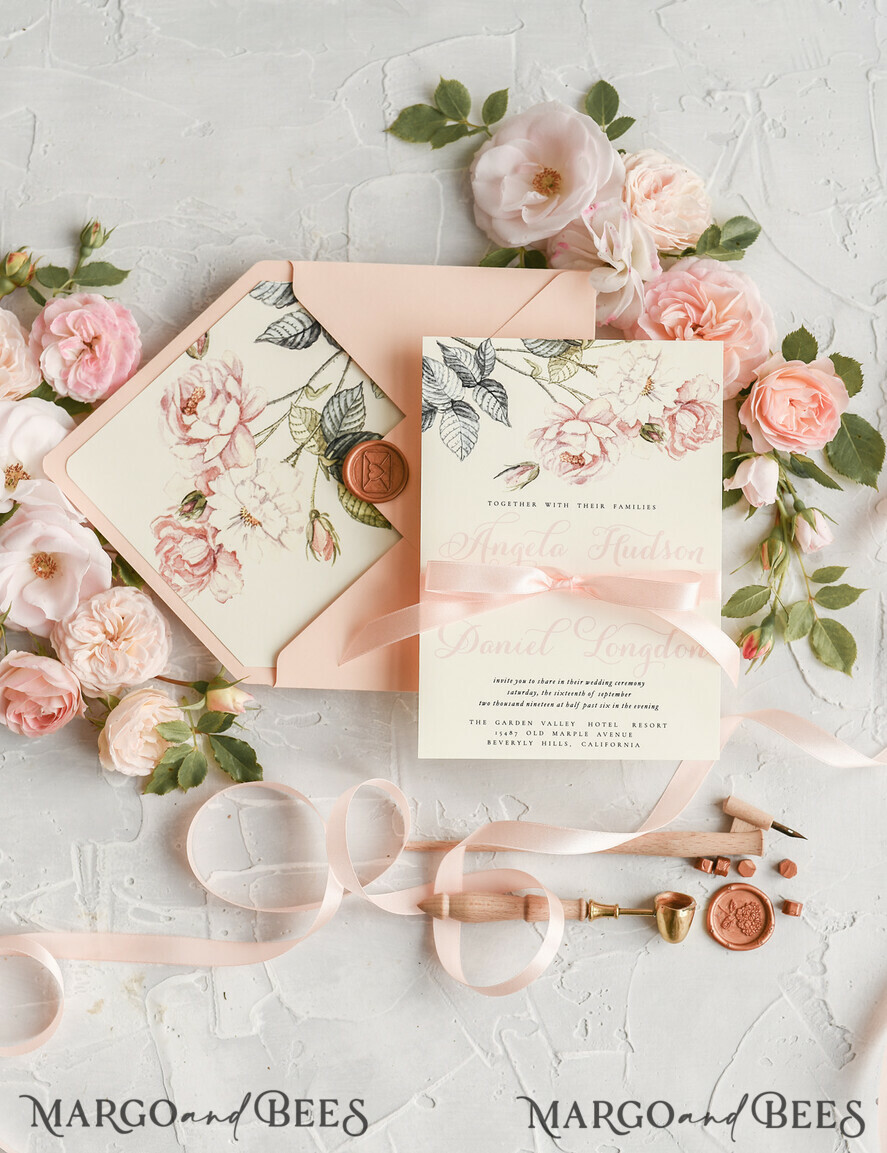 WEDDING INVITATIONS floral / boho / watercolor Wedding invitations suite colorful romantic stationery vintage