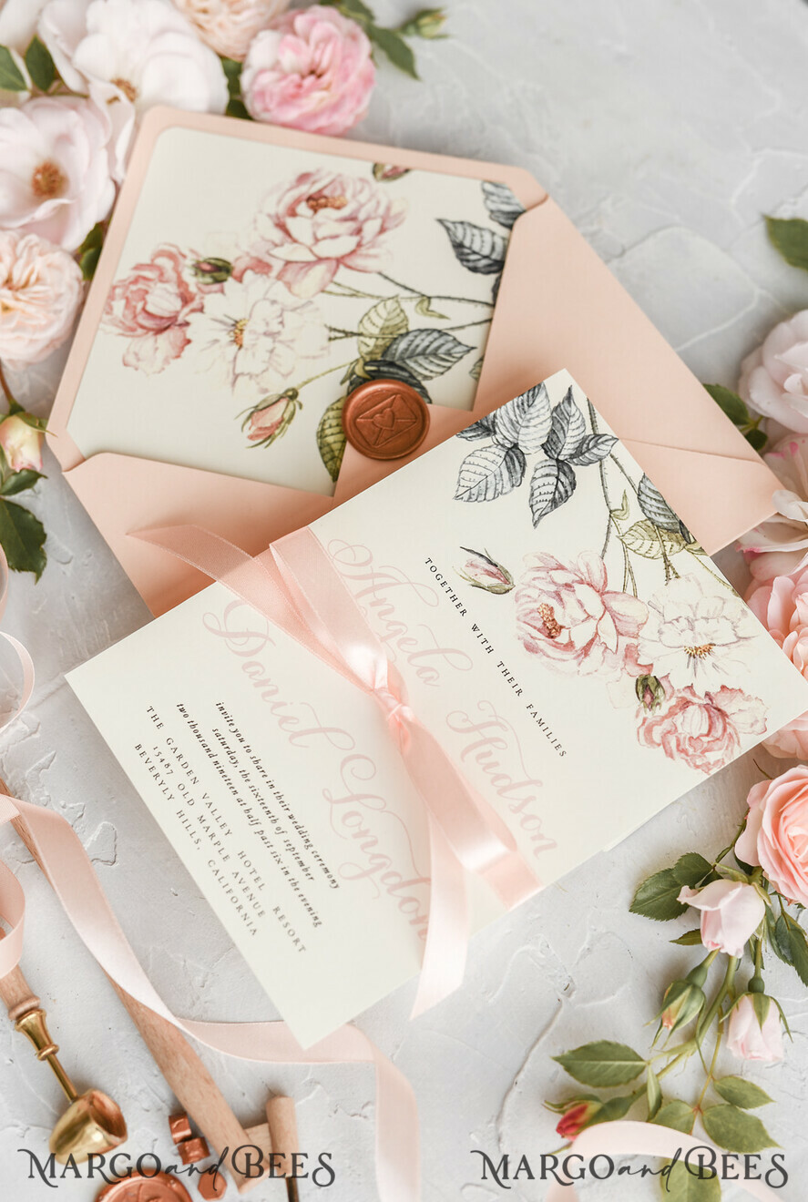 WEDDING INVITATIONS floral / boho / watercolor Wedding invitations suite colorful romantic stationery vintage