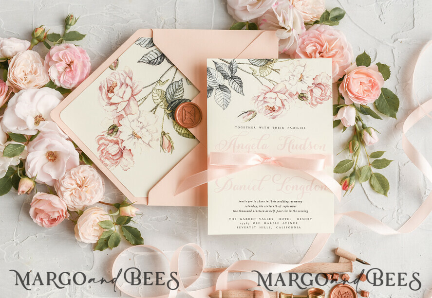 WEDDING INVITATIONS floral / boho / watercolor Wedding invitations suite colorful romantic stationery vintage