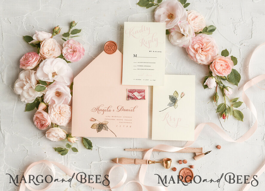 WEDDING INVITATIONS floral / boho / watercolor Wedding invitations suite colorful romantic stationery vintage