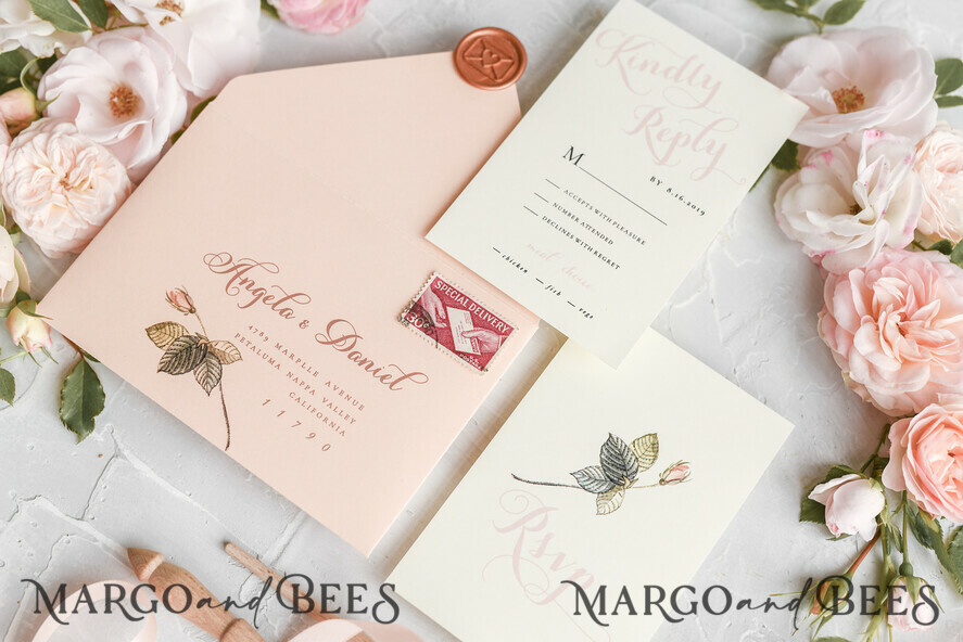 WEDDING INVITATIONS floral / boho / watercolor Wedding invitations suite colorful romantic stationery vintage