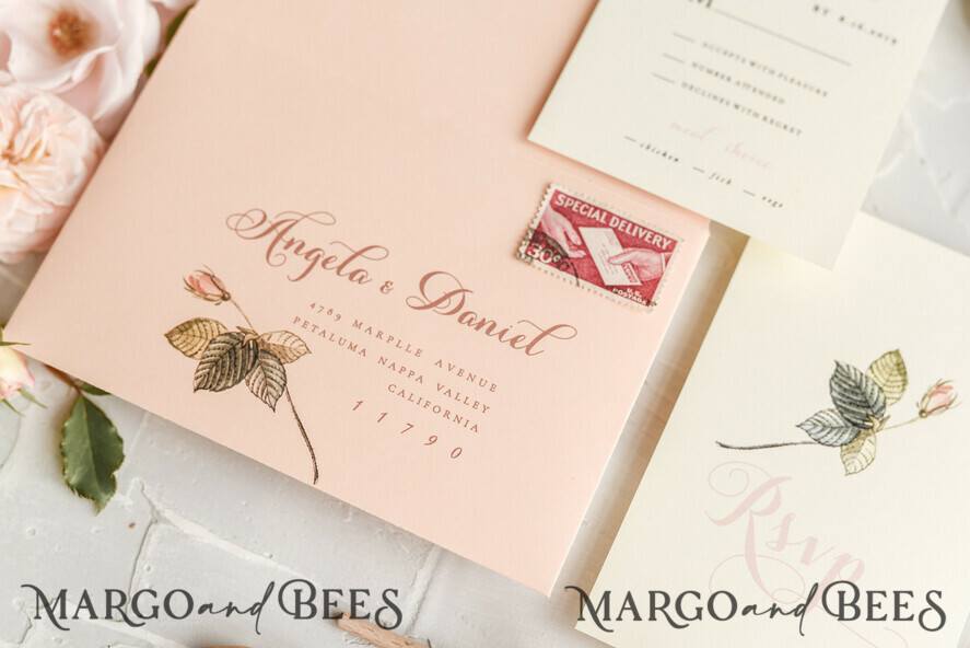 WEDDING INVITATIONS floral / boho / watercolor Wedding invitations suite colorful romantic stationery vintage