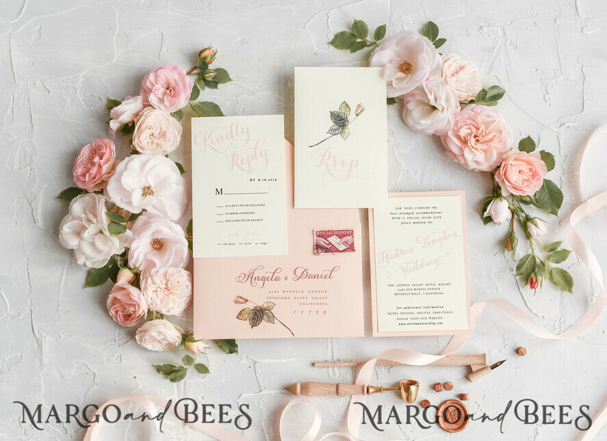 WEDDING INVITATIONS floral / boho / watercolor Wedding invitations suite colorful romantic stationery vintage