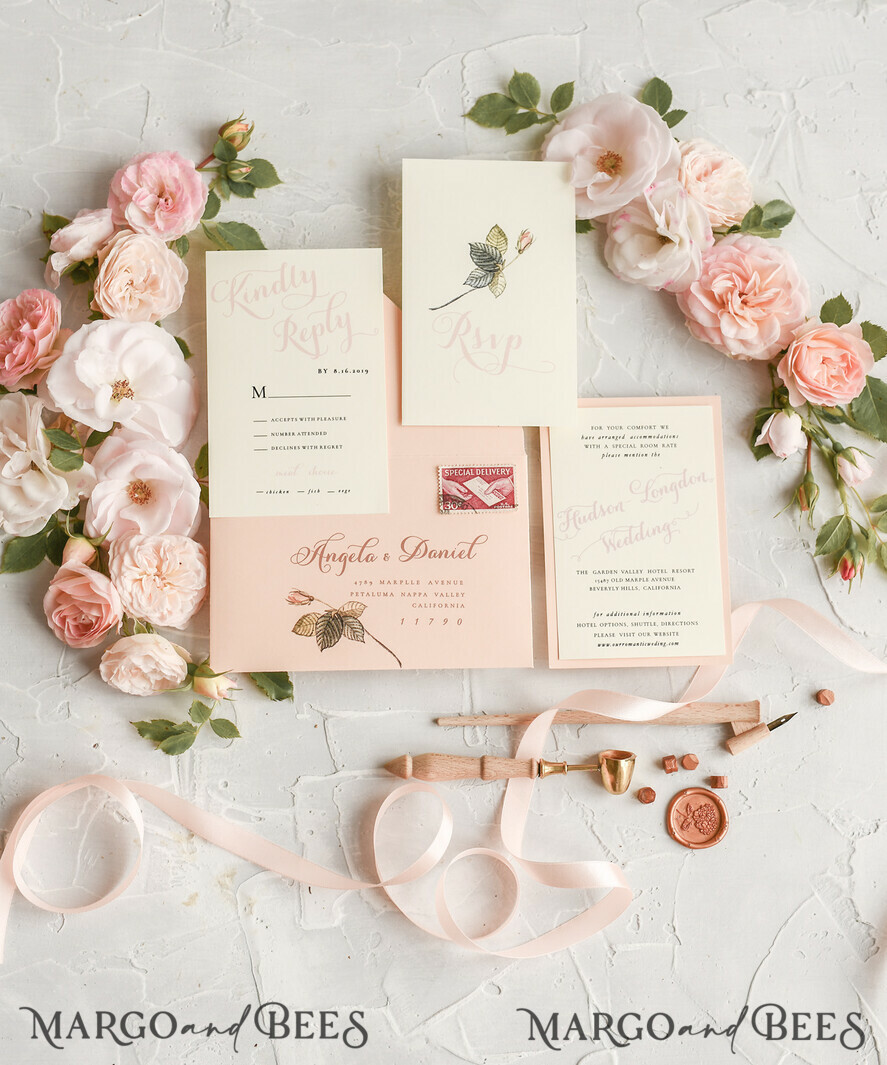 WEDDING INVITATIONS floral / boho / watercolor Wedding invitations suite colorful romantic stationery vintage