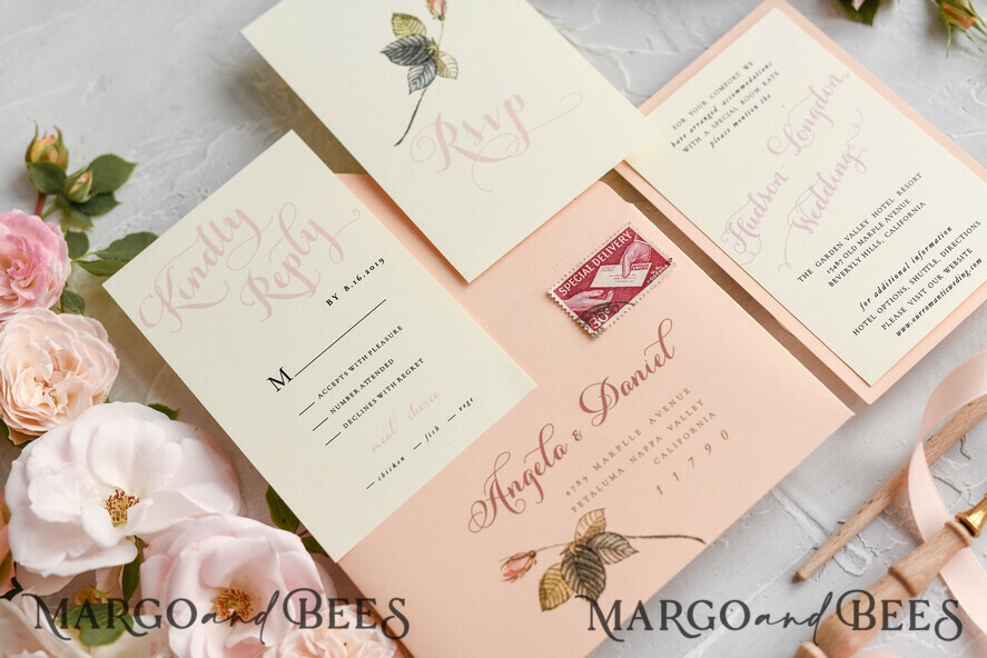 WEDDING INVITATIONS floral / boho / watercolor Wedding invitations suite colorful romantic stationery vintage