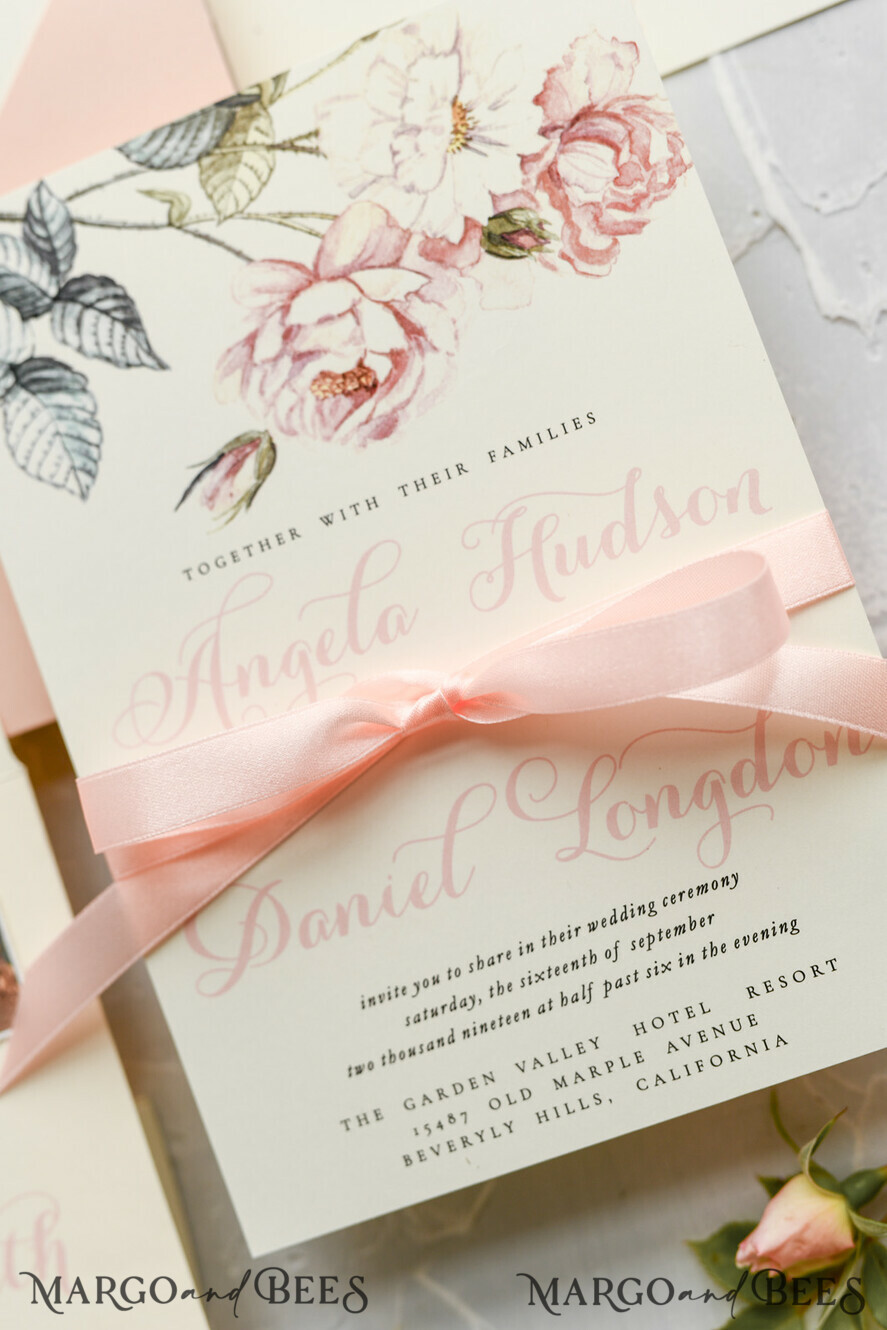 WEDDING INVITATIONS floral / boho / watercolor Wedding invitations suite colorful romantic stationery vintage