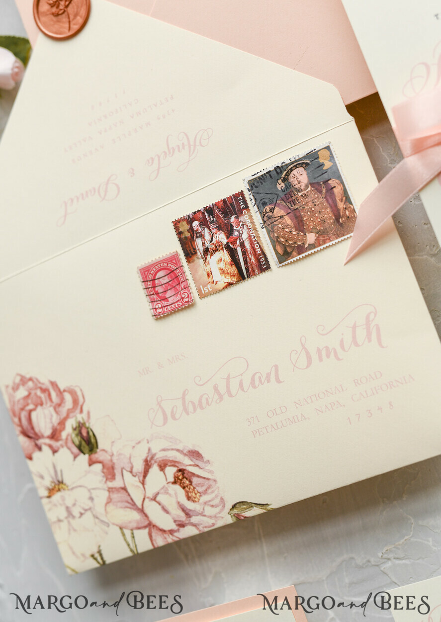 WEDDING INVITATIONS floral / boho / watercolor Wedding invitations suite colorful romantic stationery vintage