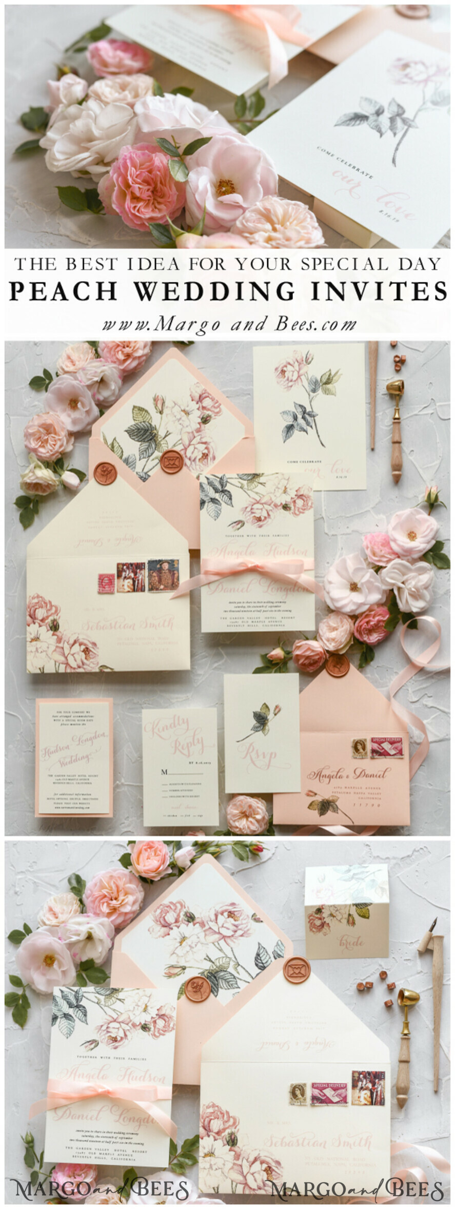 WEDDING INVITATIONS floral / boho / watercolor Wedding invitations suite colorful romantic stationery vintage