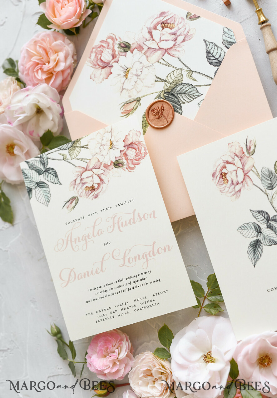 WEDDING INVITATIONS floral / boho / watercolor Wedding invitations suite colorful romantic stationery vintage