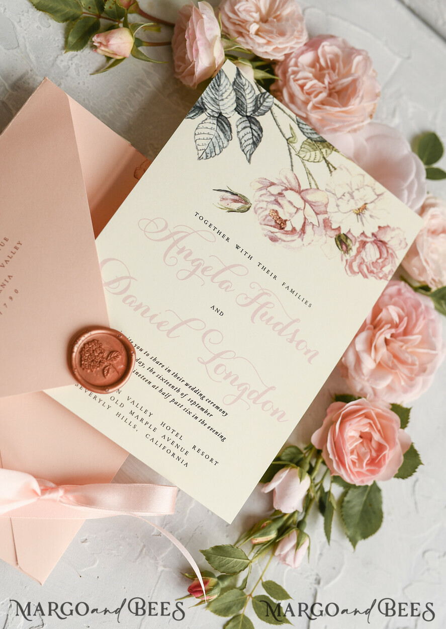 WEDDING INVITATIONS floral / boho / watercolor Wedding invitations suite colorful romantic stationery vintage