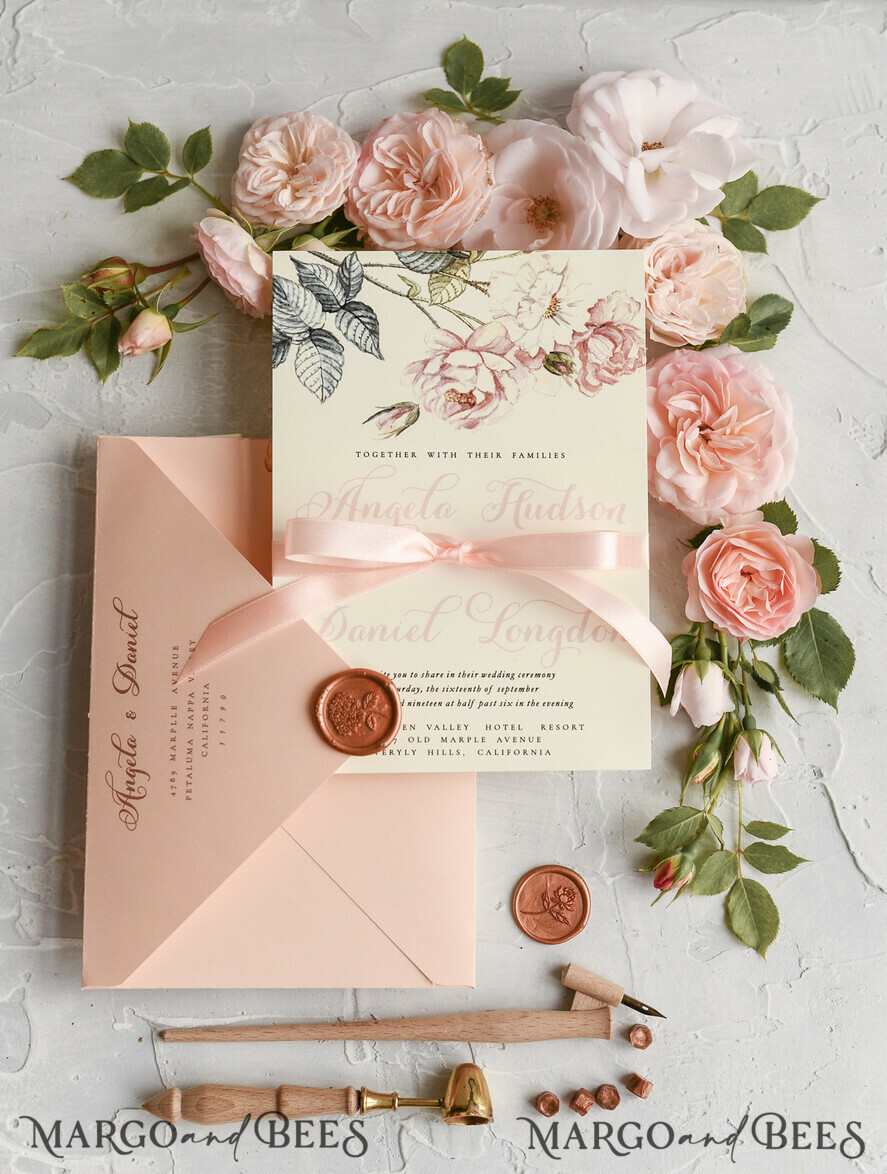 WEDDING INVITATIONS floral / boho / watercolor Wedding invitations suite colorful romantic stationery vintage