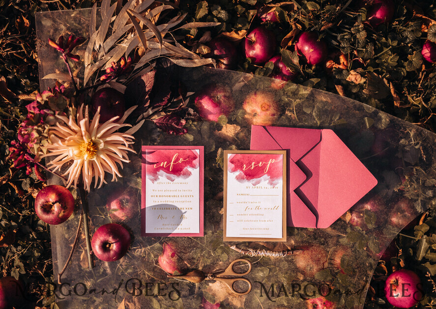 WEDDING INVITATIONS floral / boho / watercolor Affordable wedding invitations colorful romantic stationery dreamy