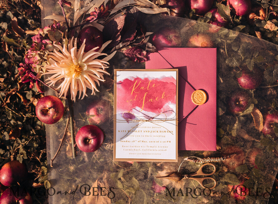 WEDDING INVITATIONS floral / boho / watercolor Affordable wedding invitations colorful romantic stationery dreamy