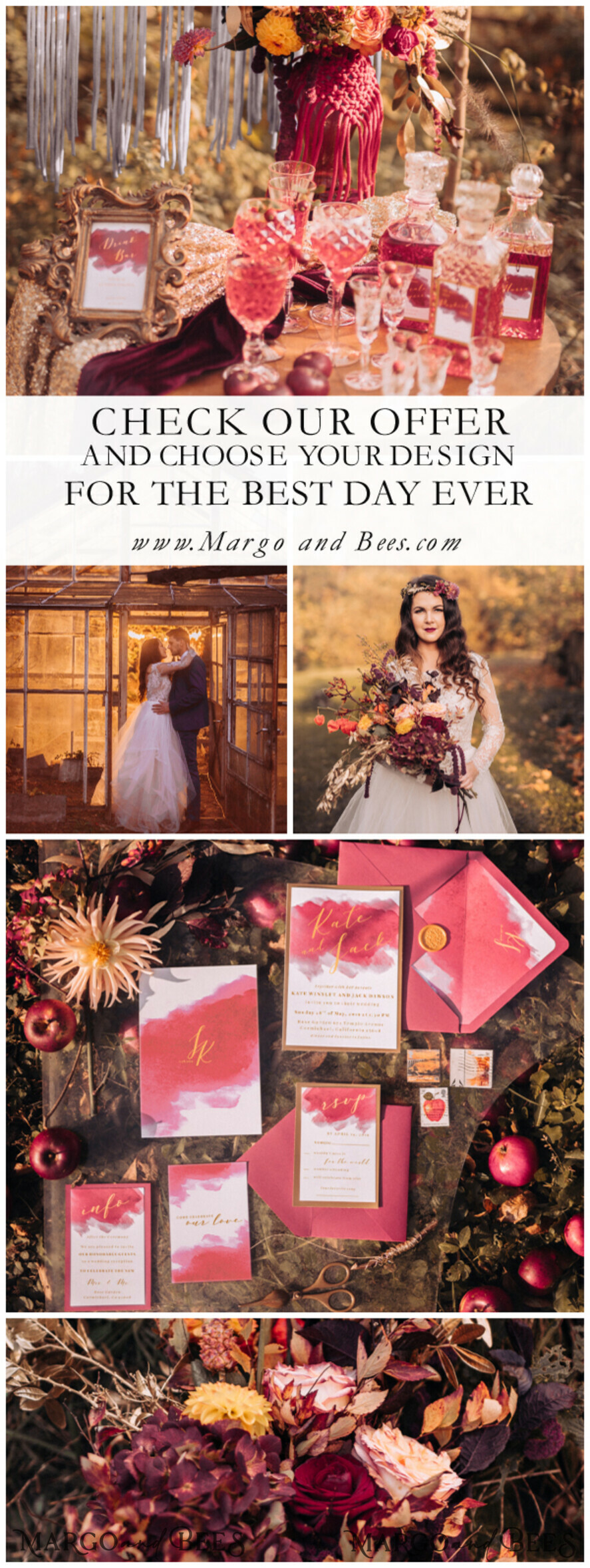 WEDDING INVITATIONS floral / boho / watercolor Affordable wedding invitations colorful romantic stationery dreamy