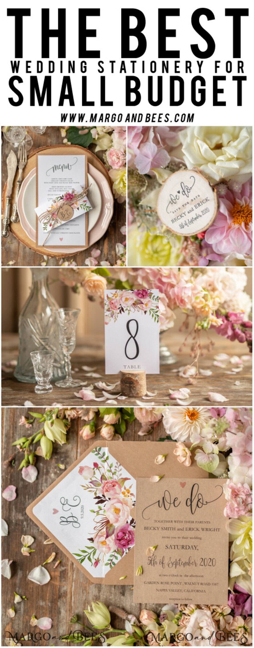 WEDDING INVITATIONS floral / boho / watercolor Wedding invitations custom, colorful watercolor invites, greenery