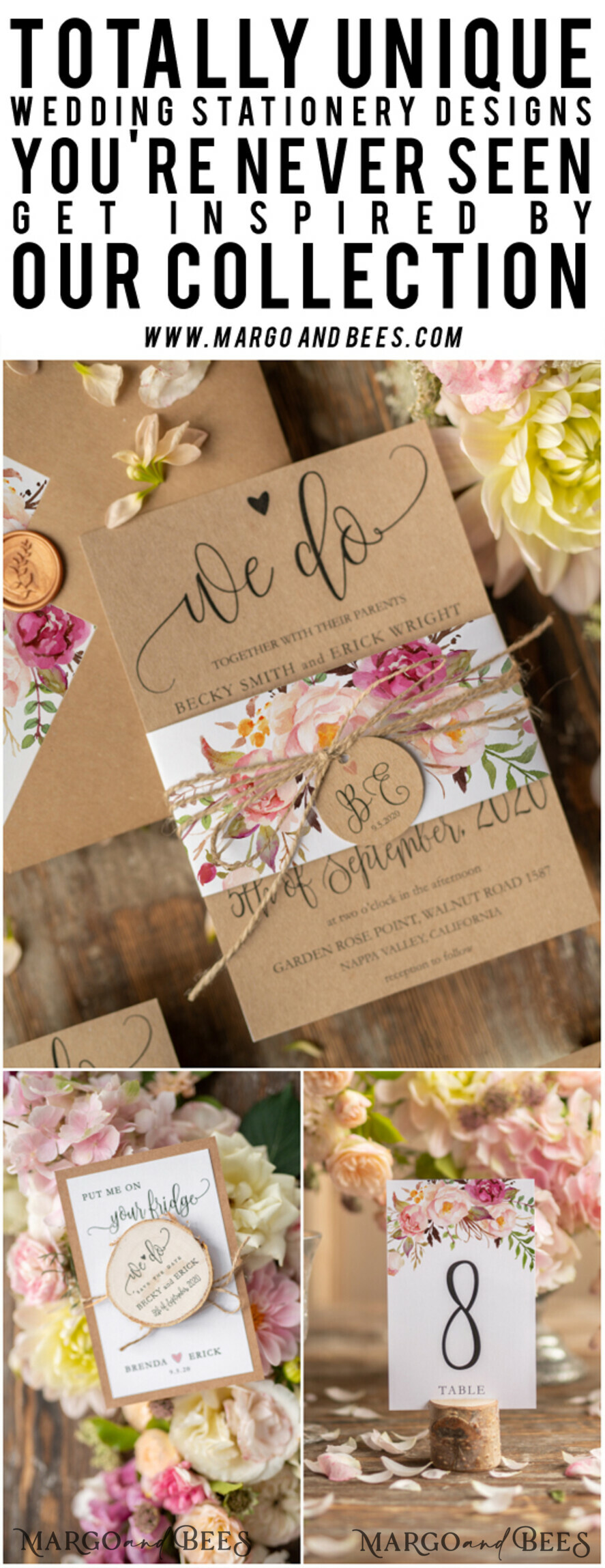 WEDDING INVITATIONS floral / boho / watercolor Wedding invitations custom, colorful watercolor invites, greenery