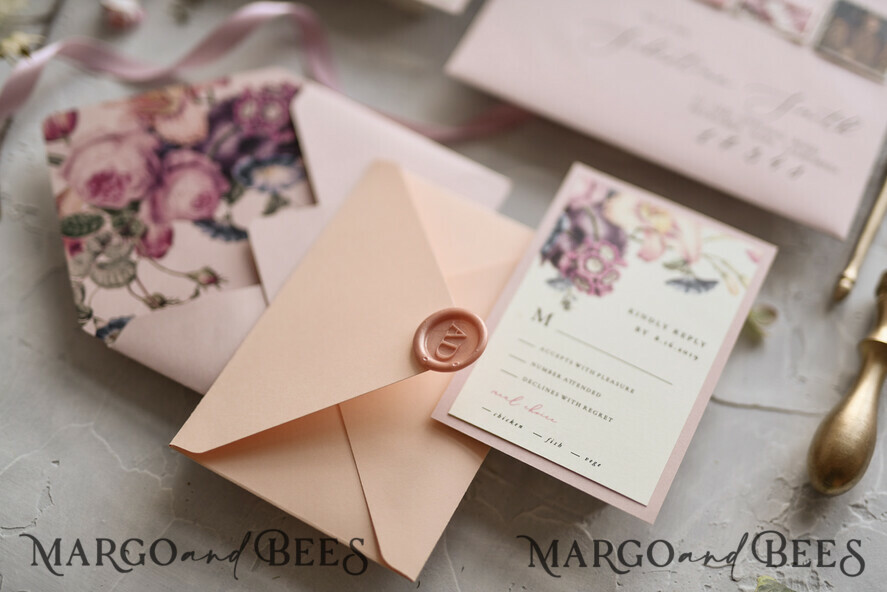 WEDDING INVITATIONS floral / boho / watercolor Romantic Wedding invitations colorful romantic stationery flowers