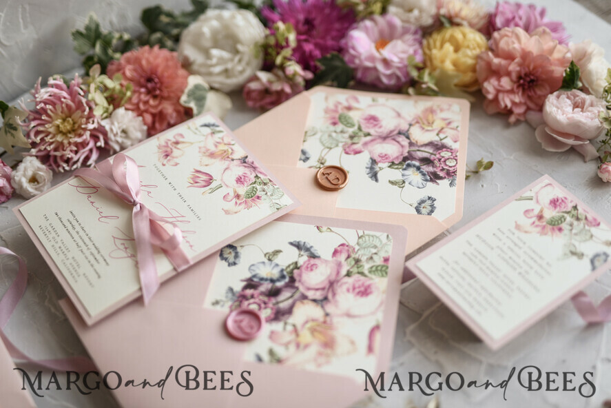 WEDDING INVITATIONS floral / boho / watercolor Romantic Wedding invitations colorful romantic stationery flowers