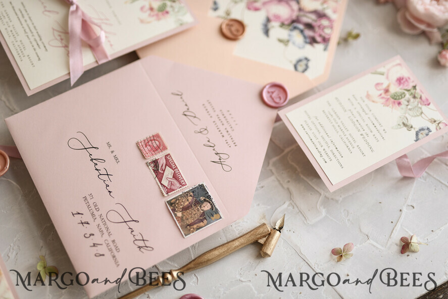 WEDDING INVITATIONS floral / boho / watercolor Romantic Wedding invitations colorful romantic stationery flowers