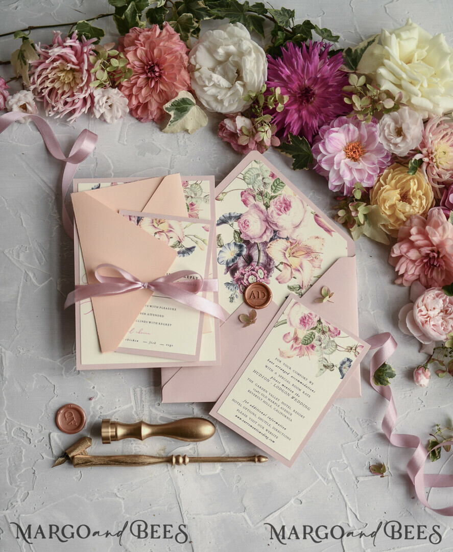 WEDDING INVITATIONS floral / boho / watercolor Romantic Wedding invitations colorful romantic stationery flowers