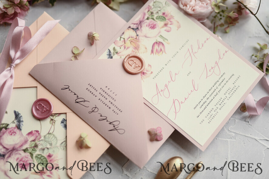 WEDDING INVITATIONS floral / boho / watercolor Romantic Wedding invitations colorful romantic stationery flowers