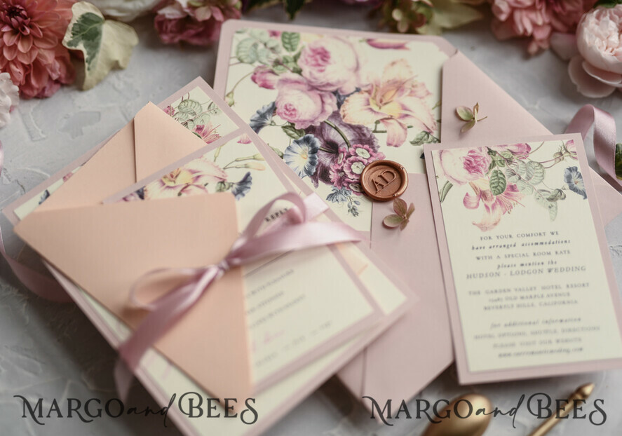 WEDDING INVITATIONS floral / boho / watercolor Romantic Wedding invitations colorful romantic stationery flowers