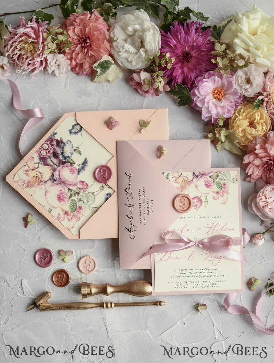 WEDDING INVITATIONS floral / boho / watercolor Romantic Wedding invitations colorful romantic stationery flowers