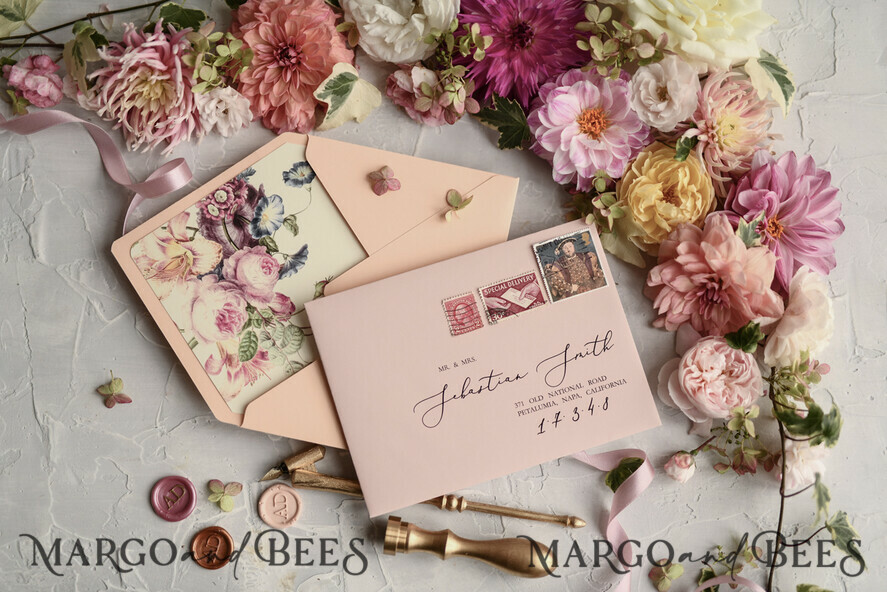 WEDDING INVITATIONS floral / boho / watercolor Romantic Wedding invitations colorful romantic stationery flowers