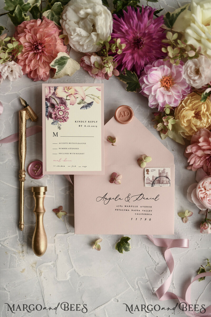 WEDDING INVITATIONS floral / boho / watercolor Romantic Wedding invitations colorful romantic stationery flowers