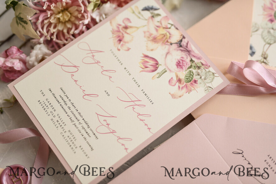 WEDDING INVITATIONS floral / boho / watercolor Romantic Wedding invitations colorful romantic stationery flowers