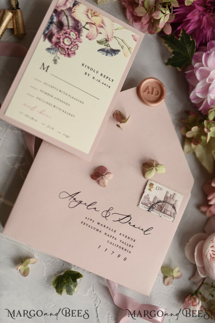 WEDDING INVITATIONS floral / boho / watercolor Romantic Wedding invitations colorful romantic stationery flowers