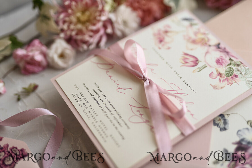WEDDING INVITATIONS floral / boho / watercolor Romantic Wedding invitations colorful romantic stationery flowers